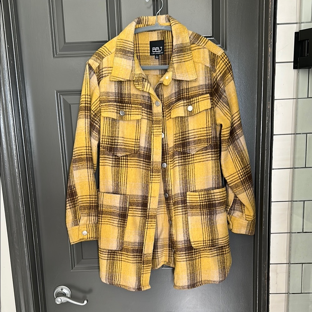 Yellow and Brown Plaid Jacket